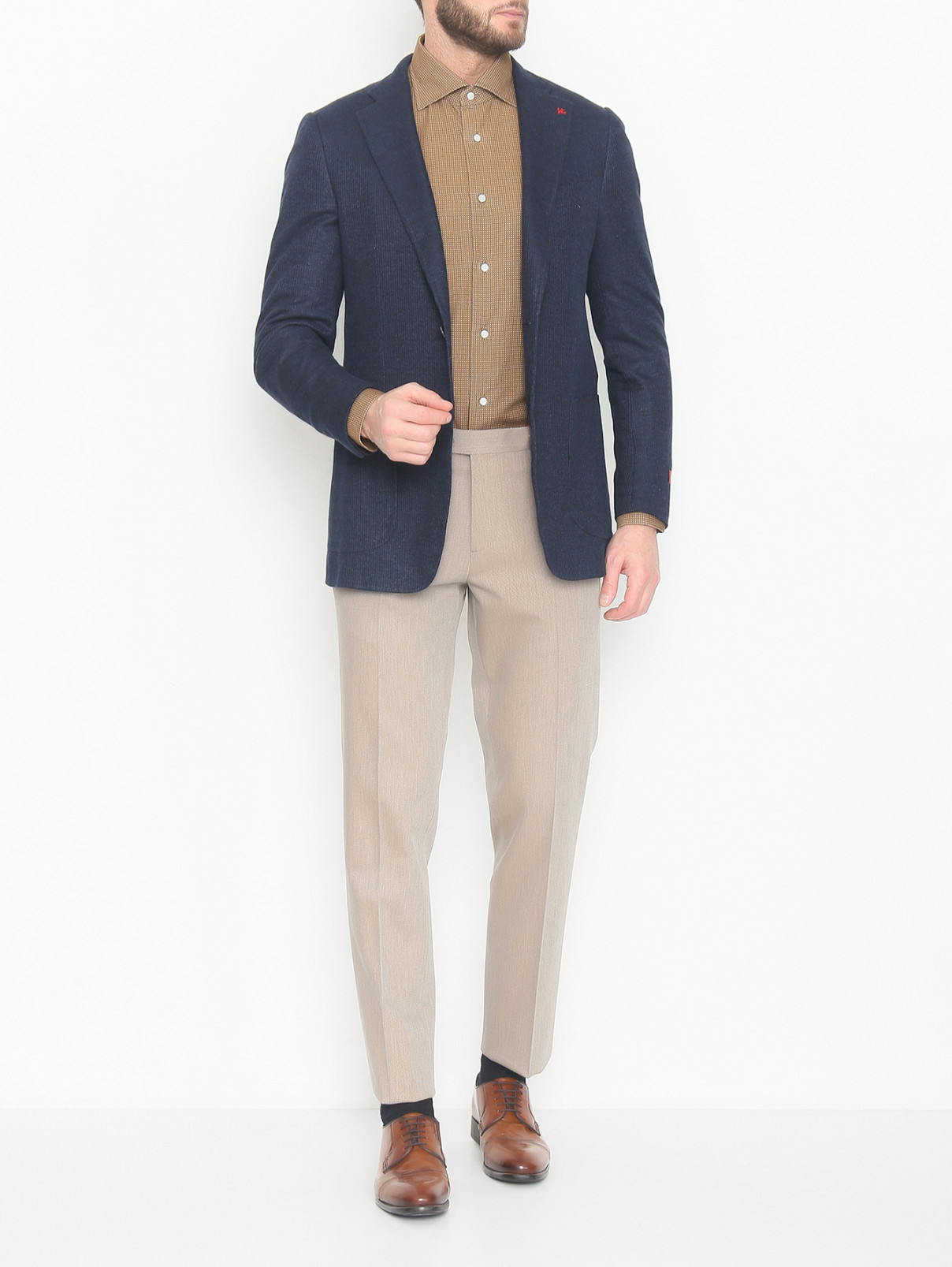 Пиджак Isaia  –  МодельОбщийВид  – Цвет:  Синий