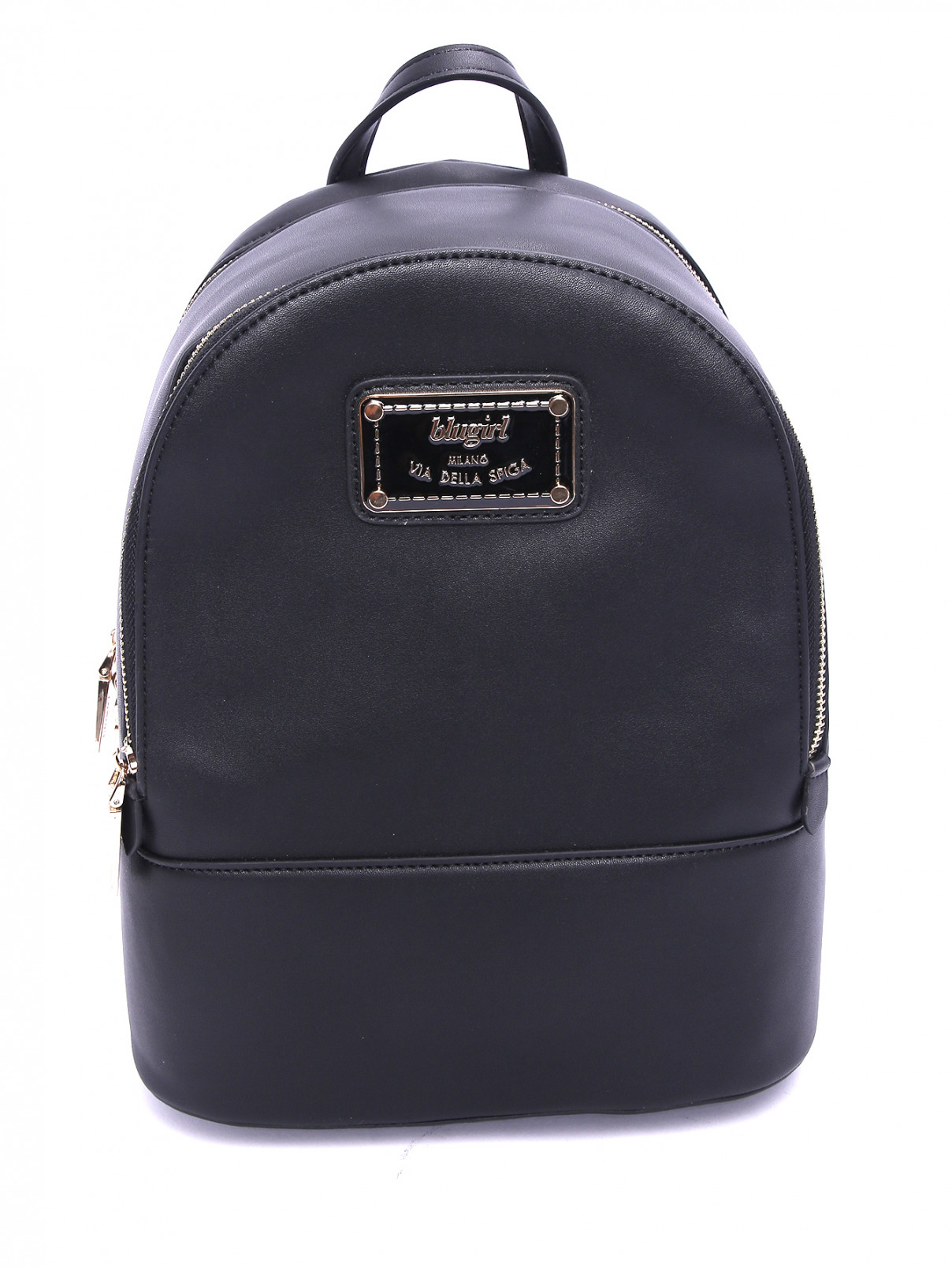 Рюкзак на молнии с логотипом BLUGIRL BAGS  –  Общий вид  – Цвет:  Черный