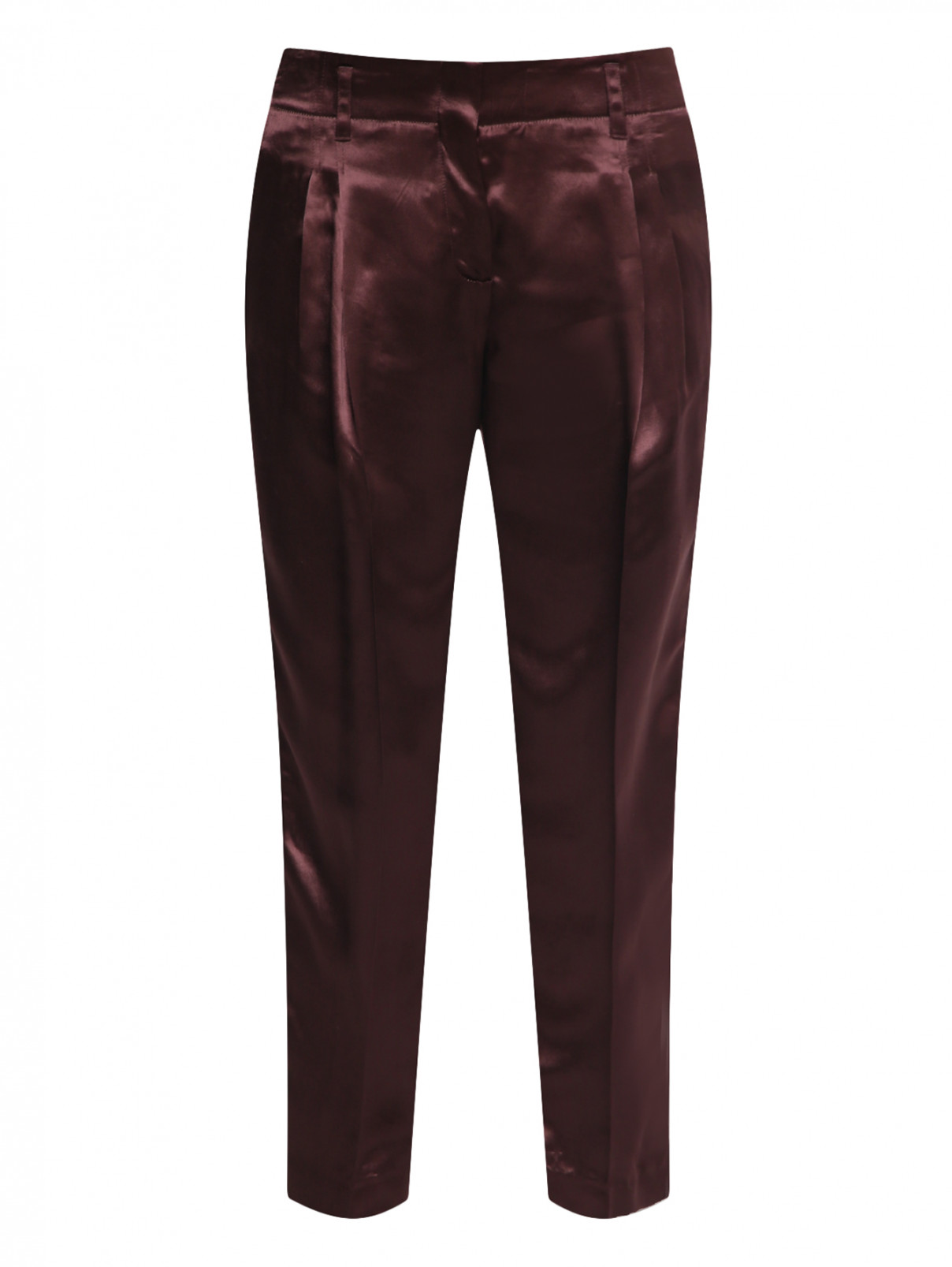 Укороченные брюки с защипами Paul Smith  –  Общий вид  – Цвет:  Коричневый