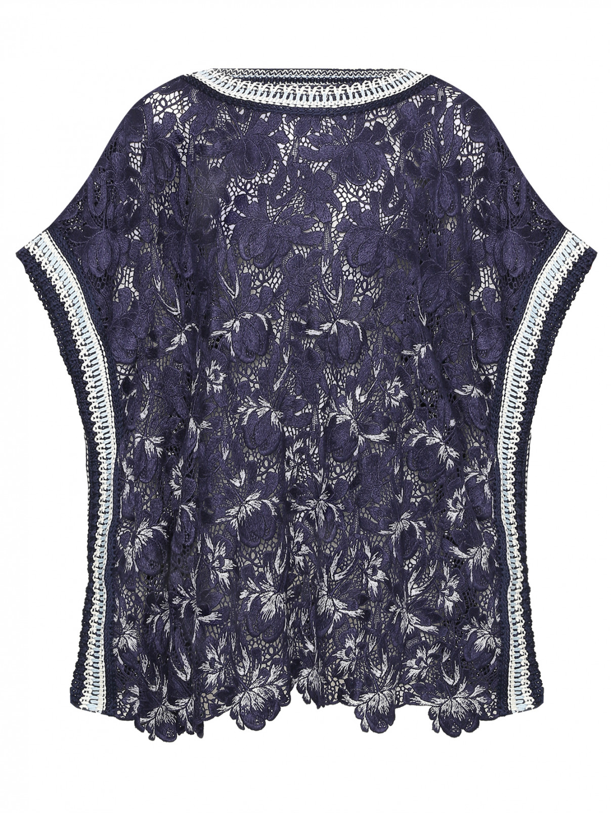 Вязаная туника с узором Ermanno Scervino  –  Общий вид  – Цвет:  Синий