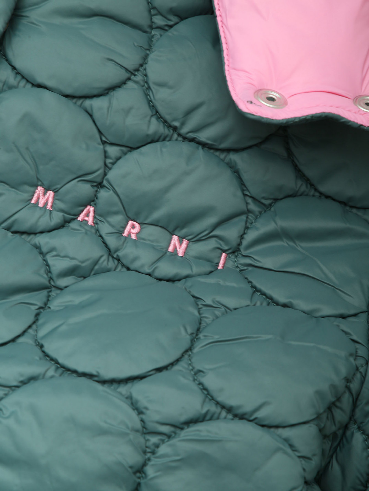 Стеганое пальто с логотипом Marni  –  Деталь  – Цвет:  Зеленый