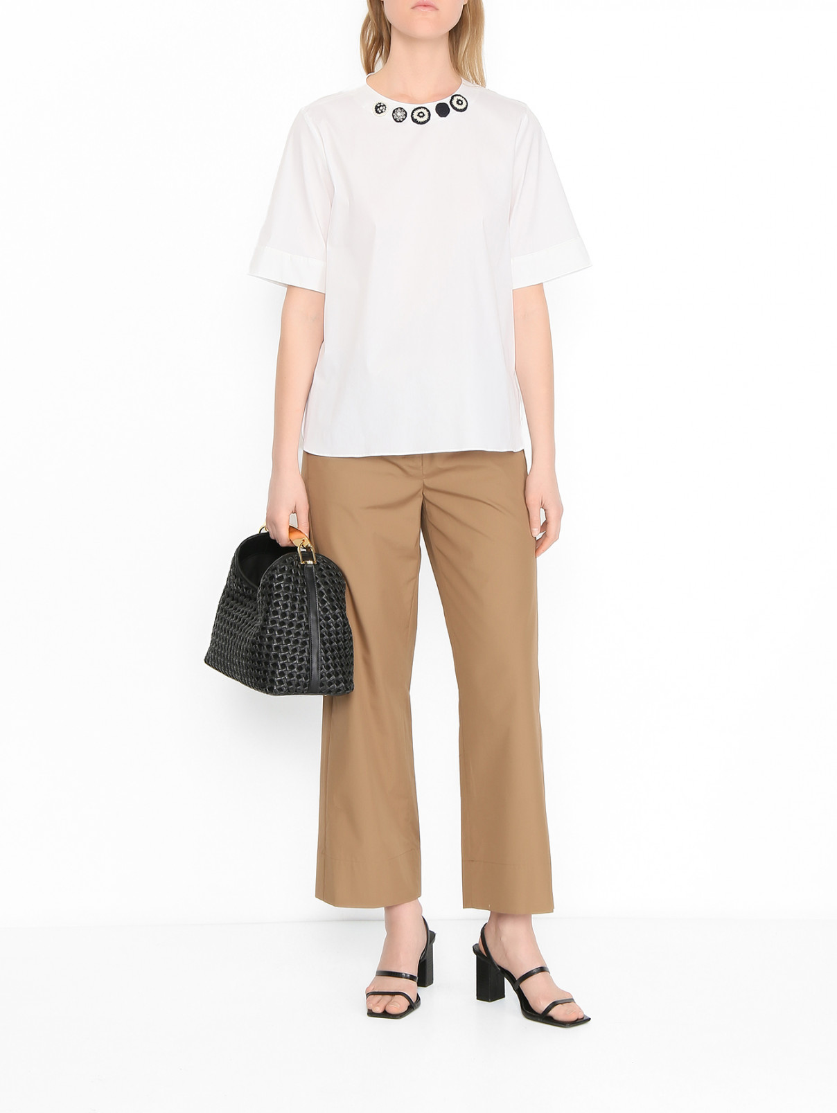Брюки из хлопка Max Mara  –  МодельОбщийВид  – Цвет:  Коричневый