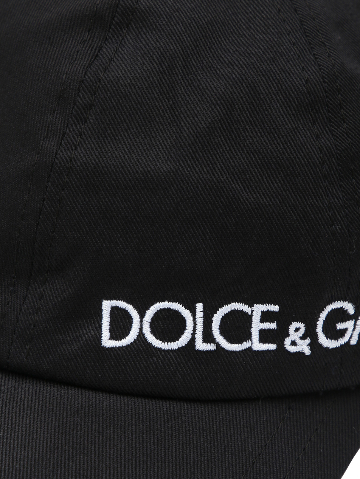 Бейсболка из хлопка с логотипом Dolce & Gabbana  –  Деталь  – Цвет:  Черный