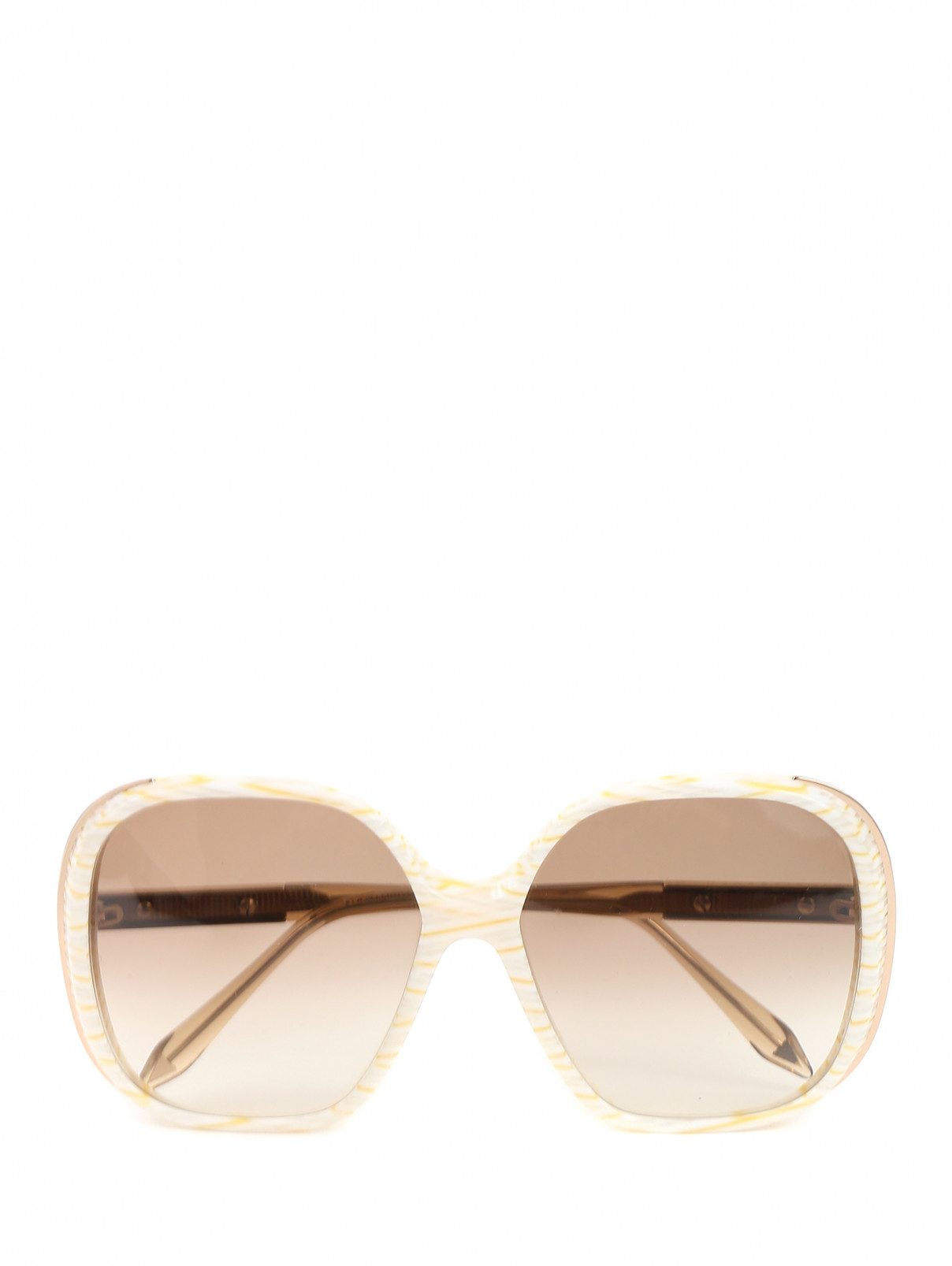 Солнцезащитные очки с узором в оправе из пластика Victoria Beckham  –  Общий вид  – Цвет:  Узор