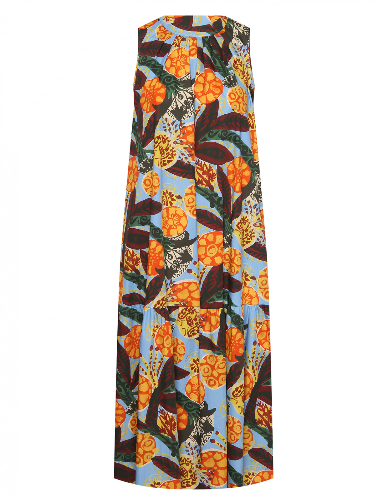 Платье-миди из хлопка с узором Weekend Max Mara  –  Общий вид  – Цвет:  Узор