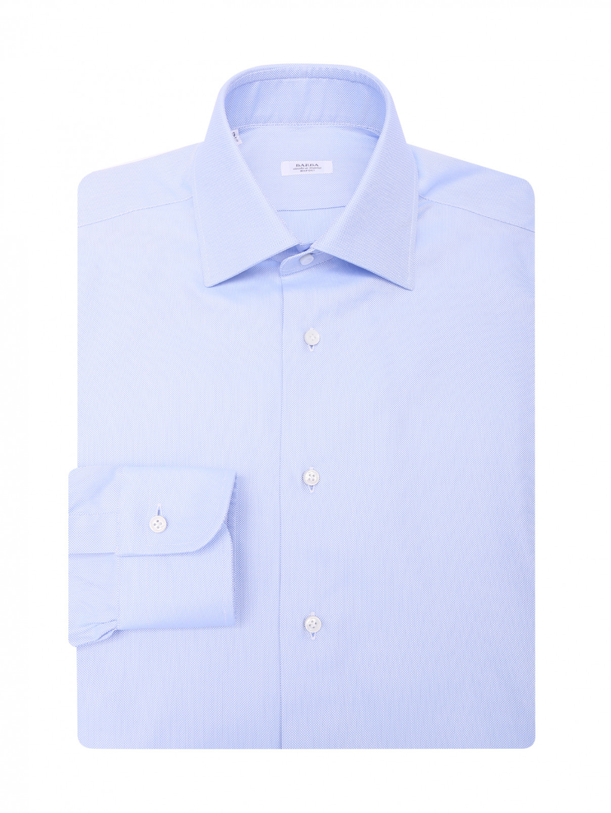 Рубашка из хлопка на пуговицах Barba Napoli  –  Общий вид  – Цвет:  Синий