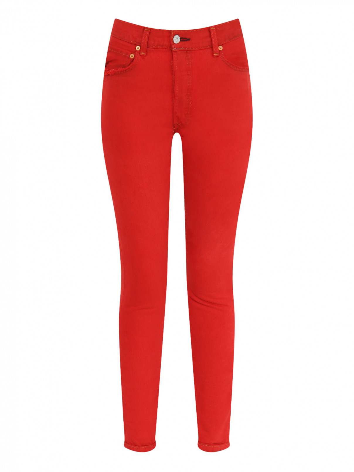 Укороченные джинсы DROMe  –  Общий вид  – Цвет:  Красный