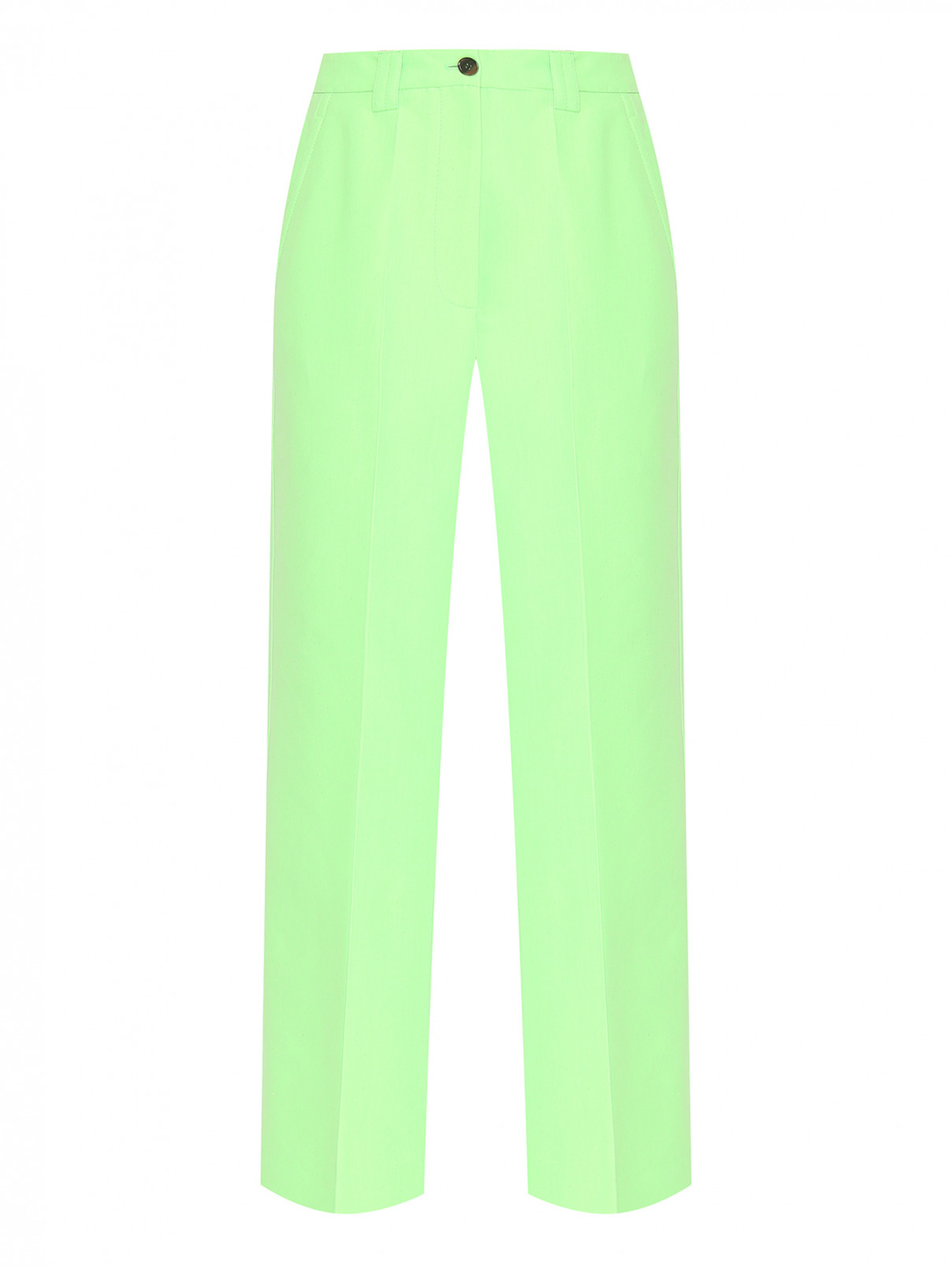 Широкие брюки со стрелками Essentiel Antwerp  –  Общий вид  – Цвет:  Зеленый