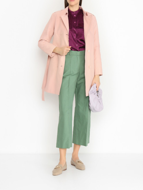 Брюки из смешанного хлопка со стрелками Weekend Max Mara - МодельОбщийВид