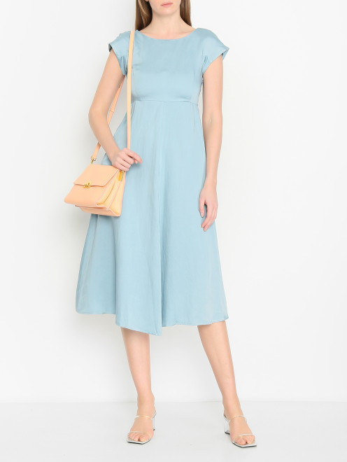 Платье из вискозы и льна с короткими руквами Weekend Max Mara - МодельОбщийВид