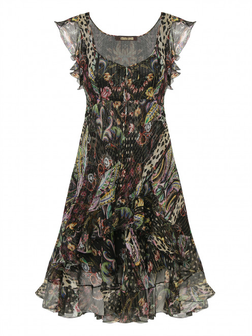 Платье с узором и металлической нитью - Общий вид