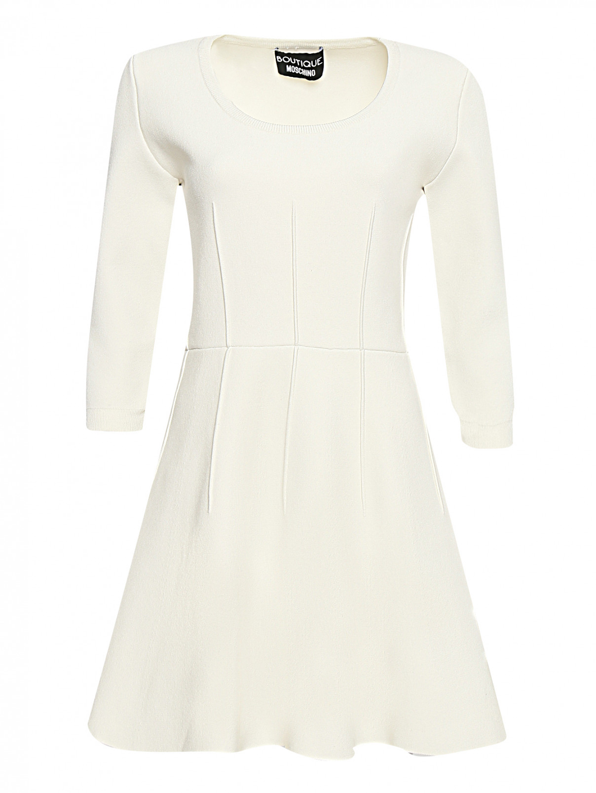 Платье из плотного трикотажа BOUTIQUE MOSCHINO  –  Общий вид  – Цвет:  Белый