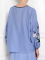 Блуза из шерсти с объемными рукавами и декоративной отделкой Essentiel Antwerp  –  МодельВерхНиз1