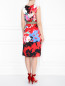 Платье из шелка с цветочным узором без рукавов Marina Rinaldi  –  МодельВерхНиз1