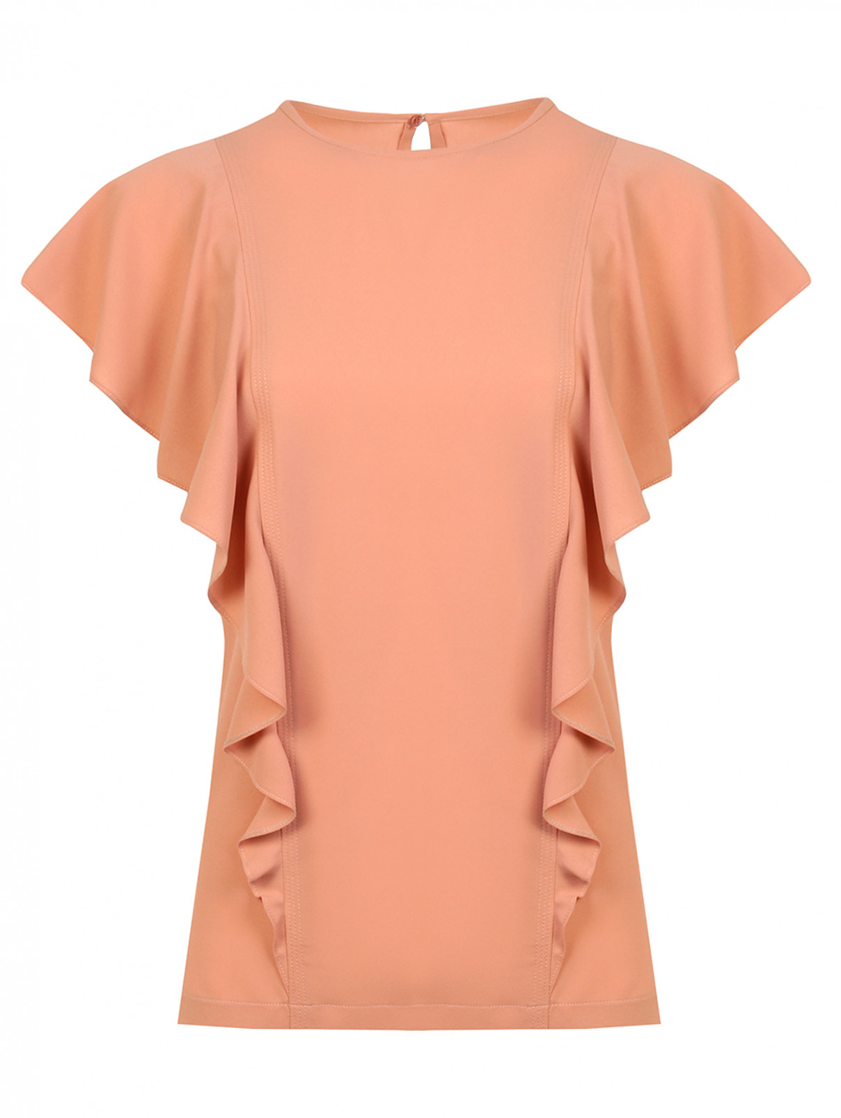 Блуза с воланом свободного кроя Boss  –  Общий вид  – Цвет:  Розовый