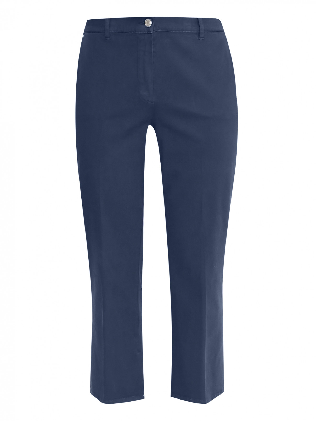 Укороченные брюки из хлопка с карманами Marina Sport  –  Общий вид  – Цвет:  Синий