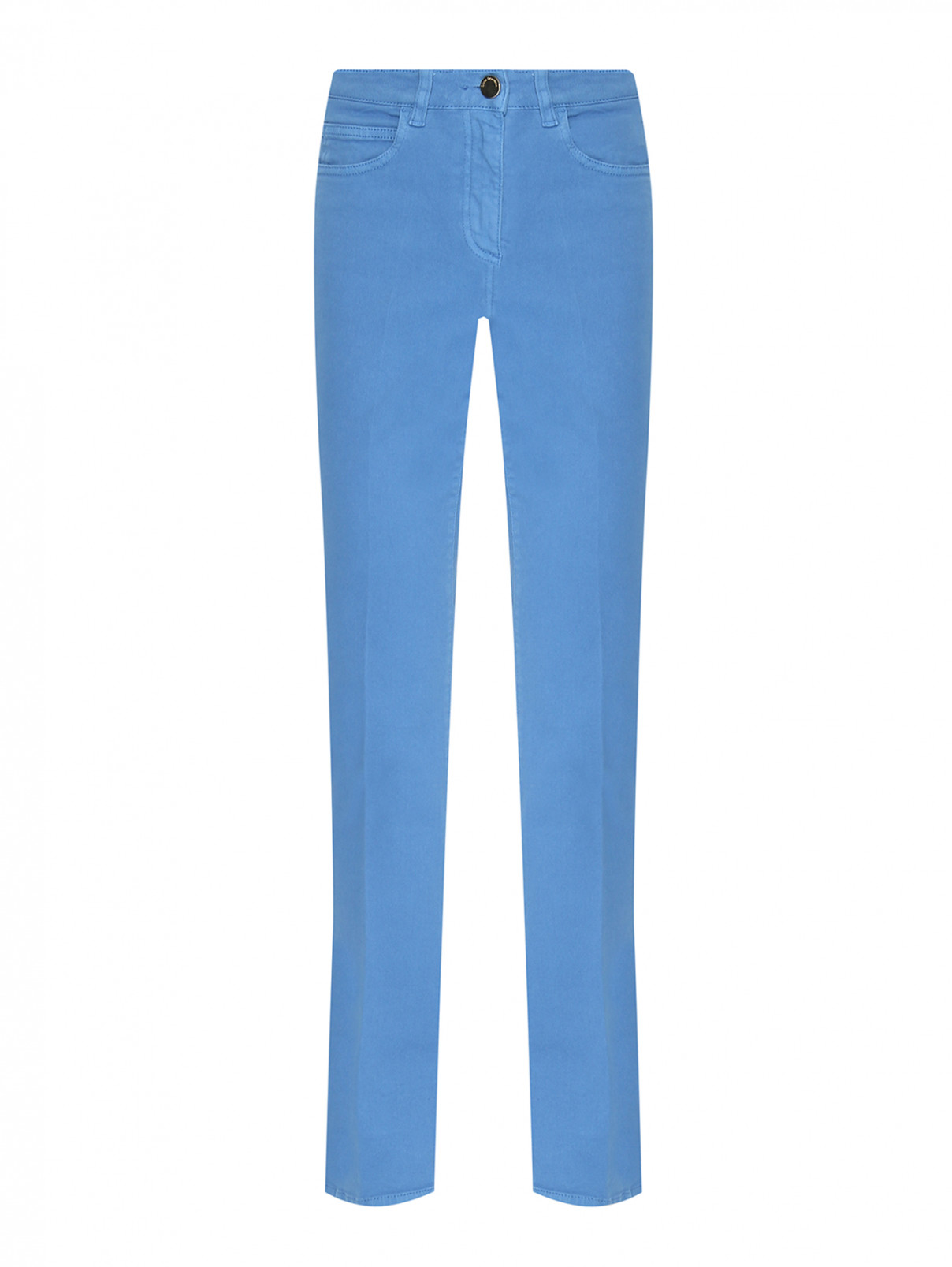 Однотонные джинсы-клеш Luisa Spagnoli  –  Общий вид  – Цвет:  Синий