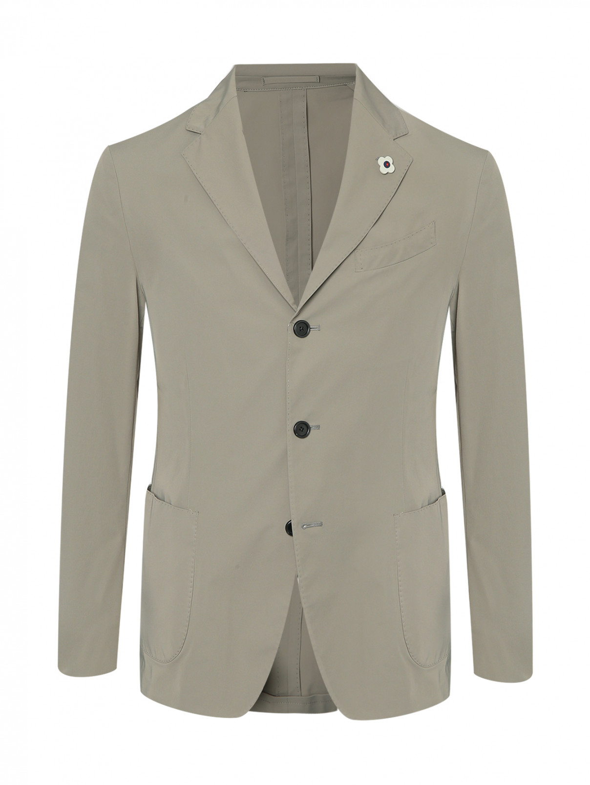 Пиджак с накладными карманами LARDINI  –  Общий вид  – Цвет:  Серый
