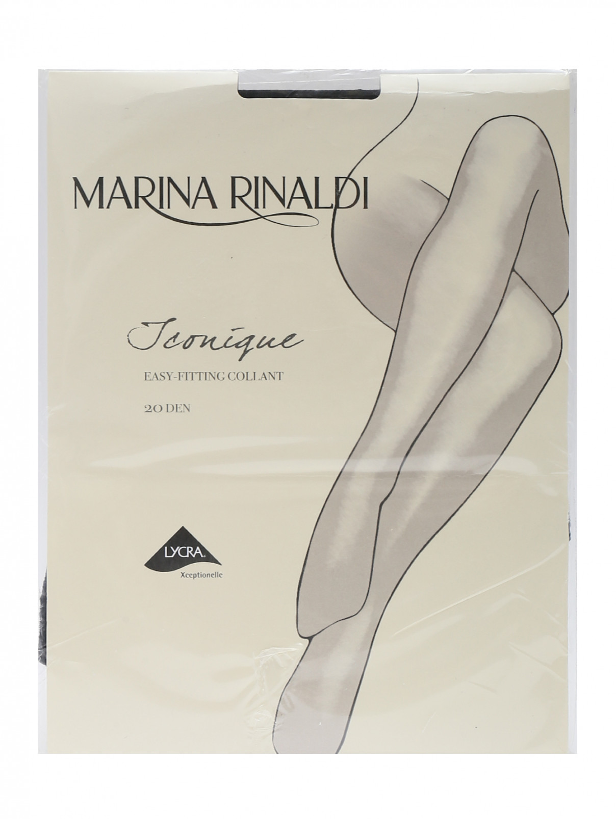 Колготки черные 20 den с кружевными вставками Marina Rinaldi  –  Общий вид  – Цвет:  Черный
