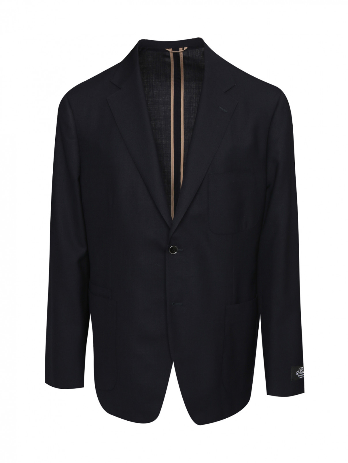 Пиджак из шерсти с накладными карманами Belvest  –  Общий вид  – Цвет:  Синий