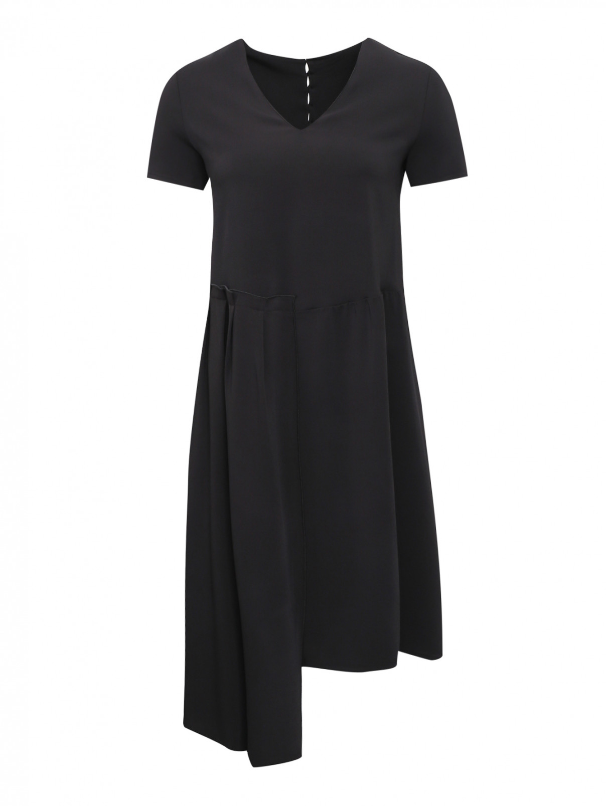 Платье с асимметричным низом Manila Grace  –  Общий вид  – Цвет:  Черный