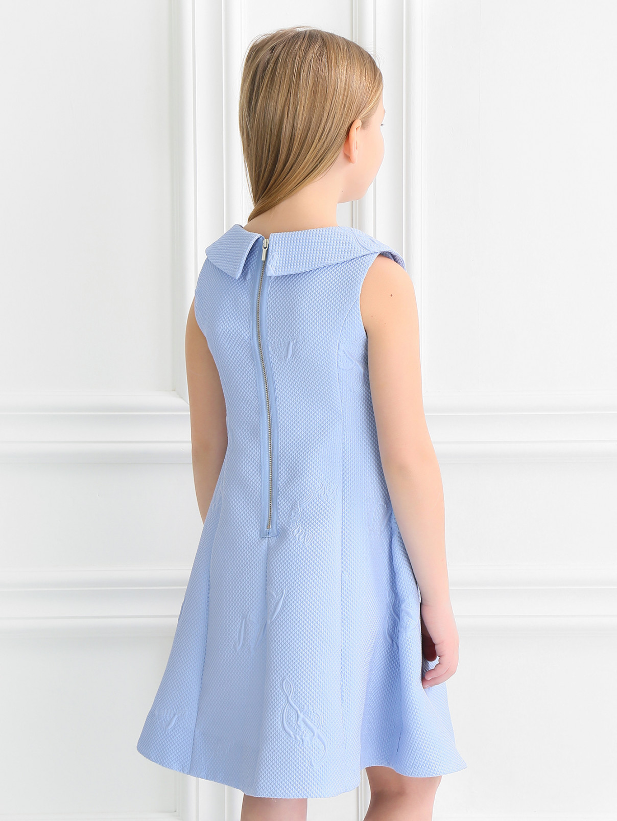 Платье жаккардовое с декоративными пуговицами MiMiSol  –  Модель Верх-Низ1  – Цвет:  Синий