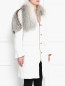 Пальто из хлопка с воротником из меха лисы Ermanno Scervino  –  Модель Верх-Низ