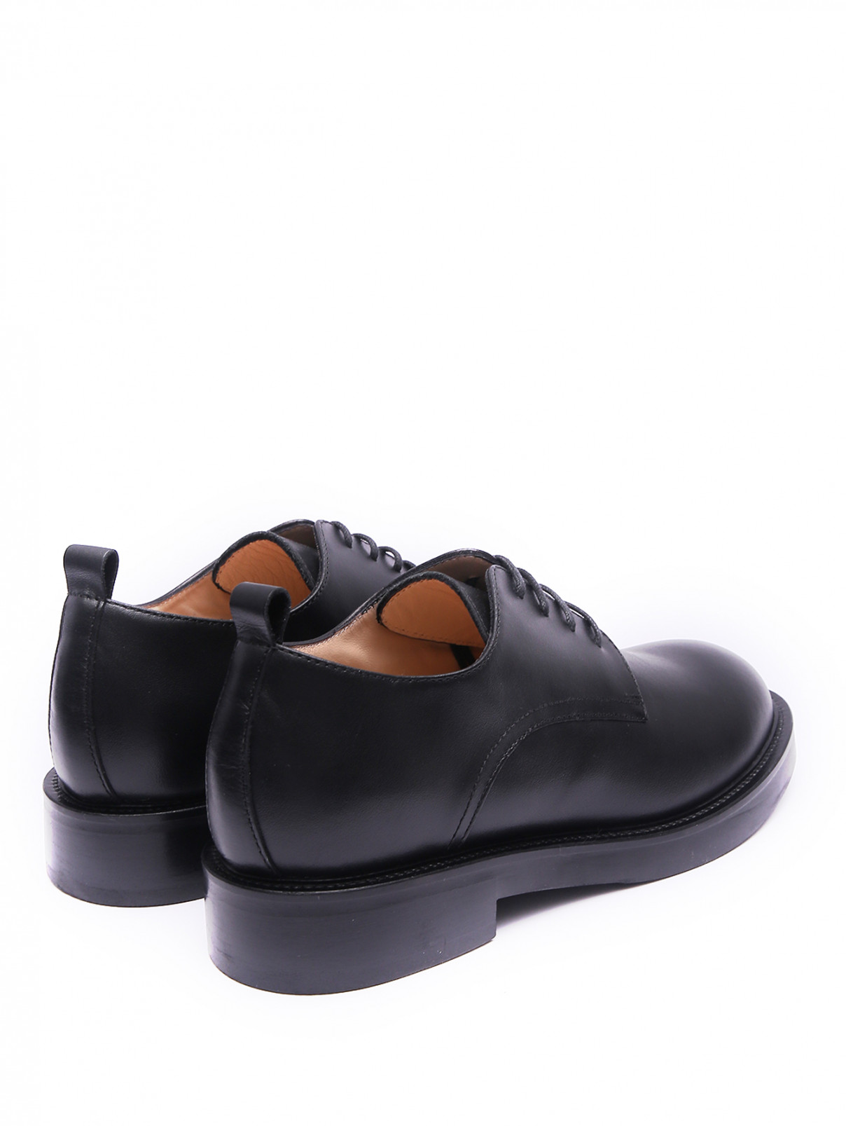 Ботинки из гладкой кожи на шнурках Marina Rinaldi  –  Обтравка2  – Цвет:  Черный