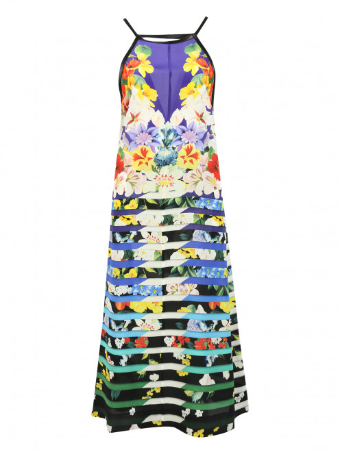 Платье из шелка с цветочным узором - Общий вид