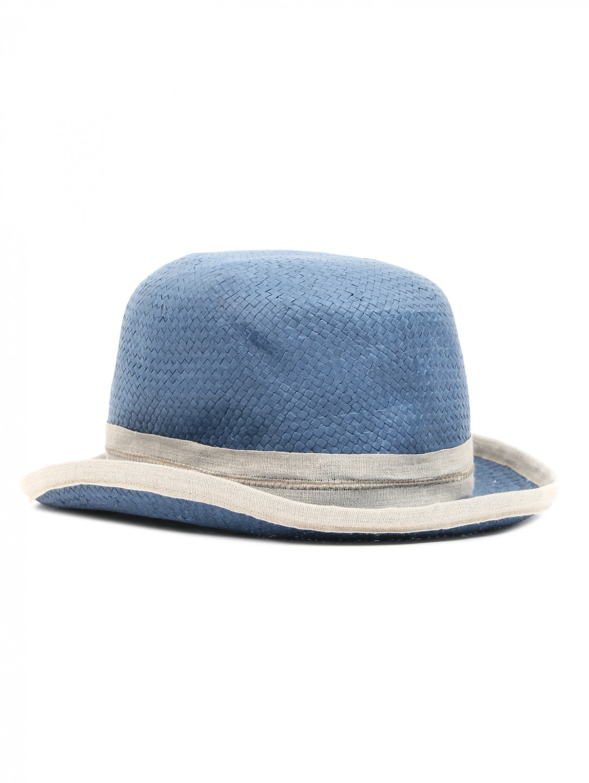 Шляпа соломенная с контрастной лентой Il Gufo  –  Обтравка2  – Цвет:  Синий