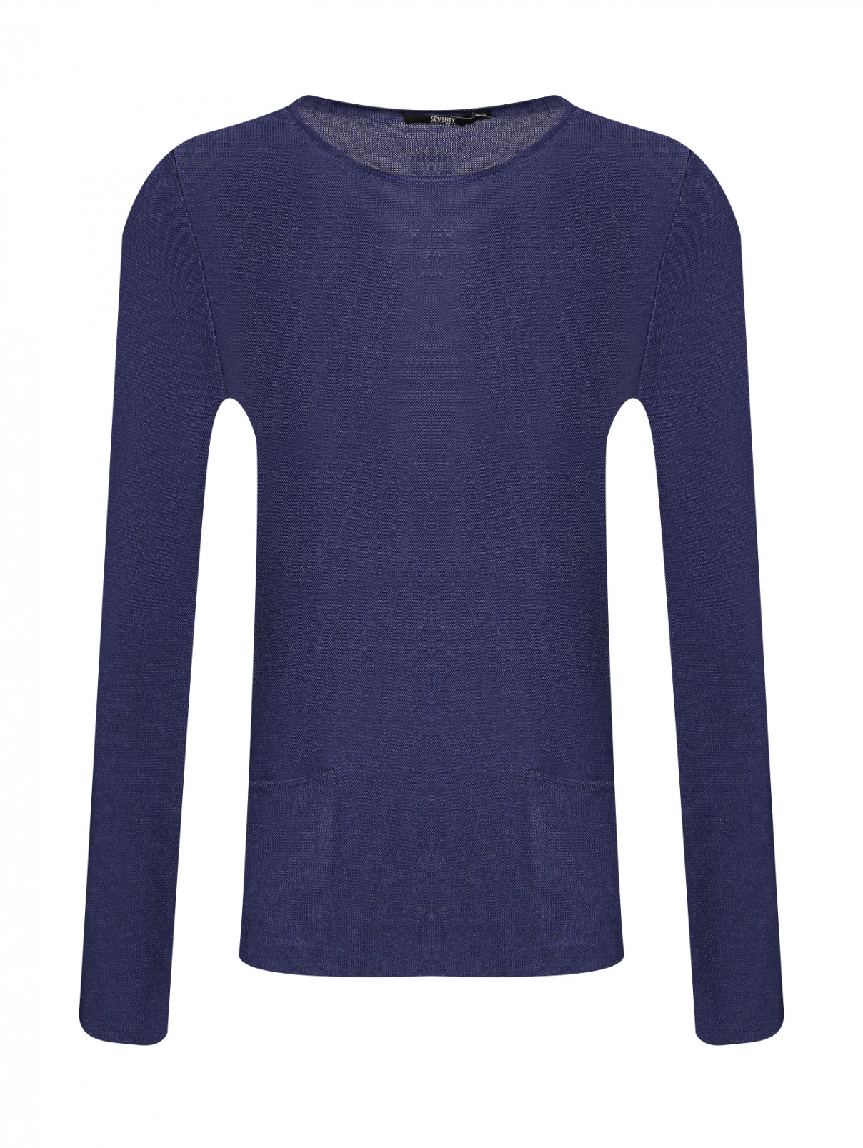 Джемпер из смешанной шерсти с карманами Seventy  –  Общий вид  – Цвет:  Синий