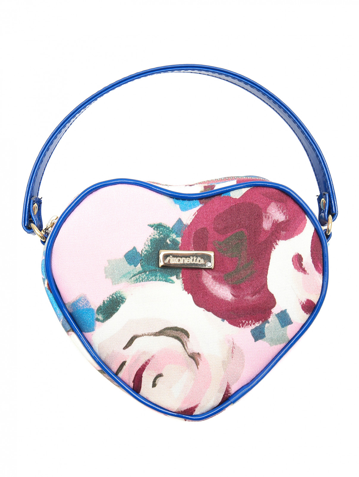 Сумка из текстиля в форме сердца Simonetta  –  Общий вид  – Цвет:  Мультиколор