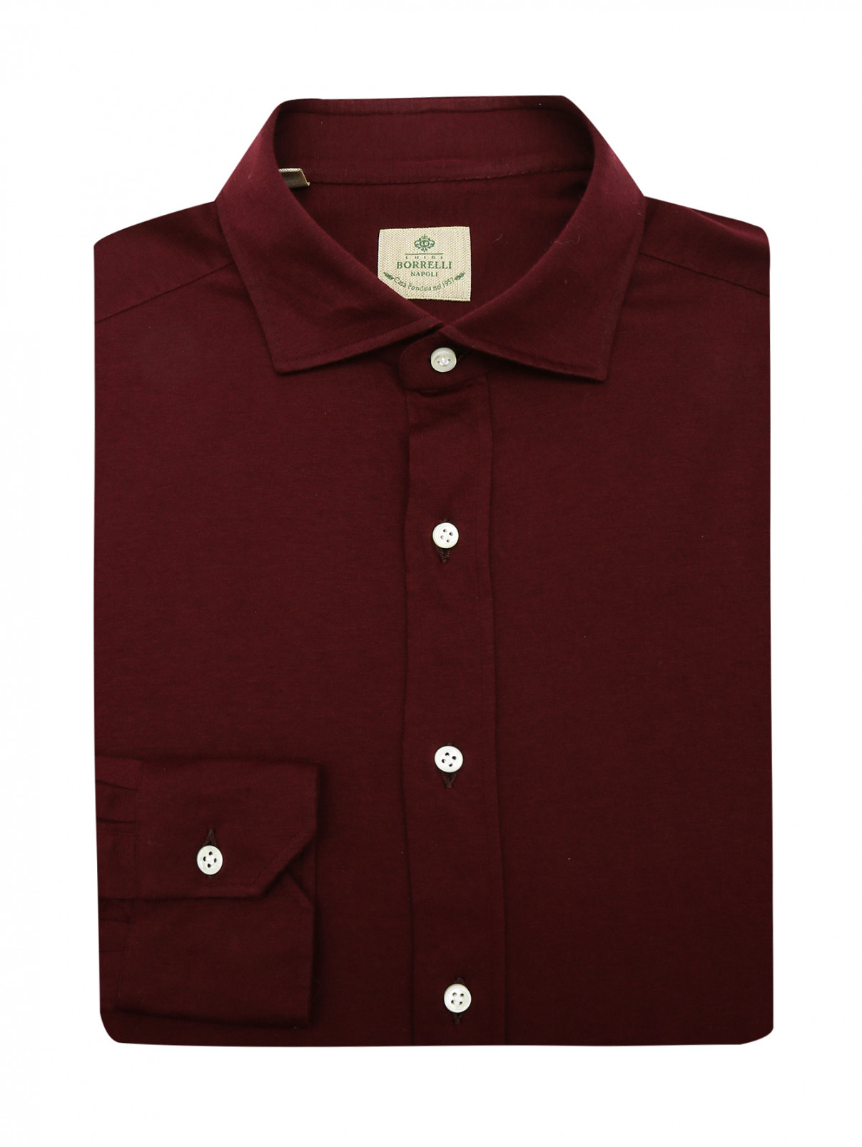 Рубашка из хлопка Luigi Borrelli  –  Общий вид  – Цвет:  Красный