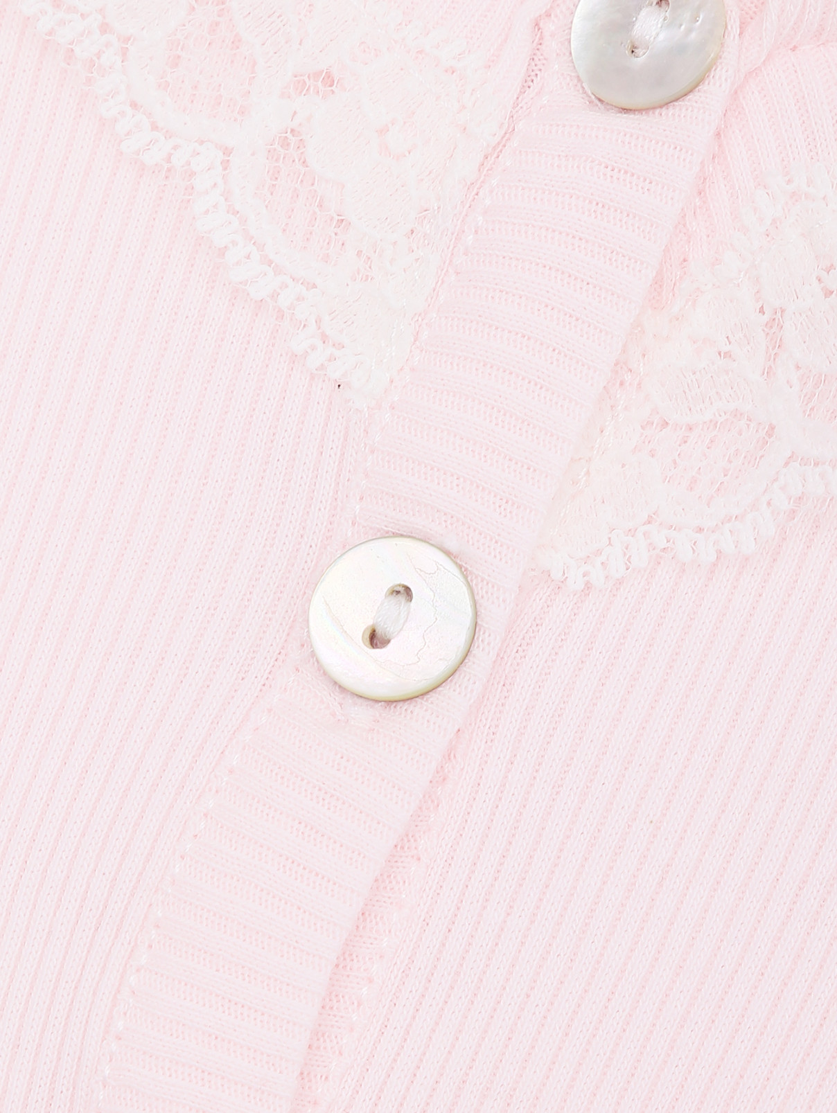 Сорочка хлопковая с кружевом Giottino  –  Деталь  – Цвет:  Розовый