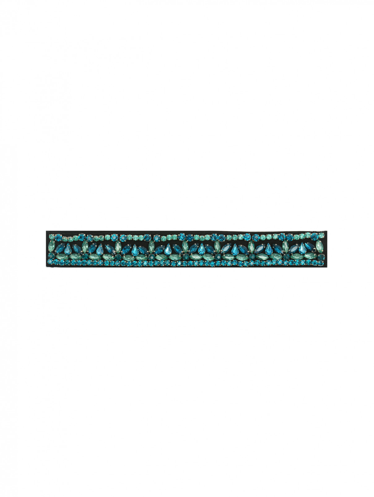 Пояс из текстиля декорированный кристаллами Max&Co  –  Общий вид  – Цвет:  Синий
