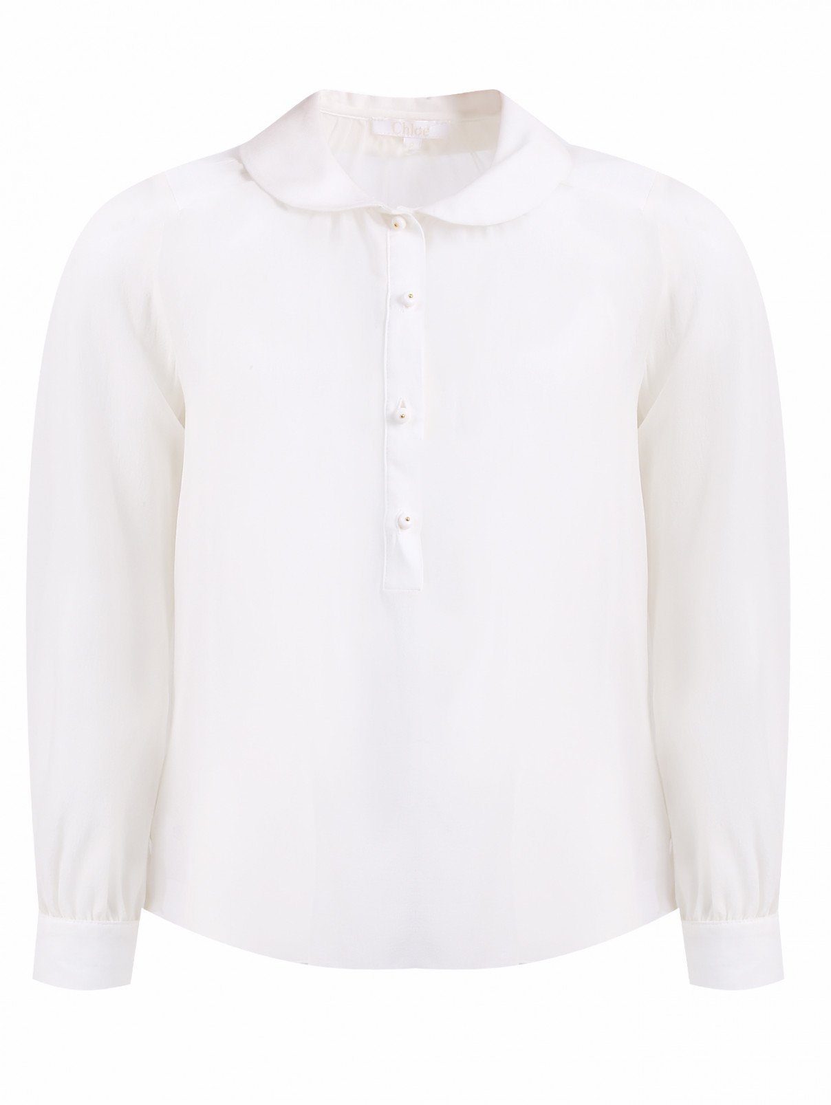 Комплект лонгслив и блуза из шелка Chloe  –  Общий вид  – Цвет:  Белый