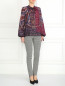 Блуза из хлопка и шелка с цветочным узором Etro  –  Модель Общий вид