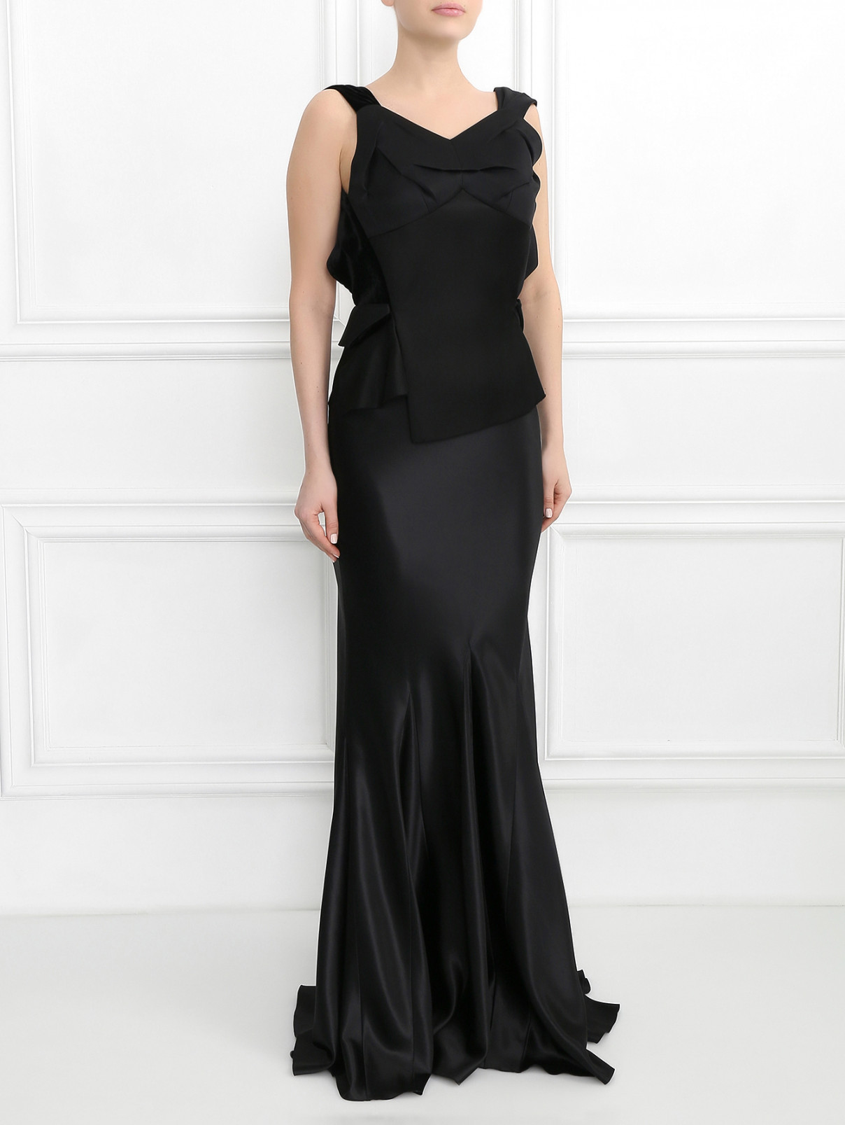 Платье-макси из шелка Maison Margiela  –  Модель Общий вид  – Цвет:  Черный