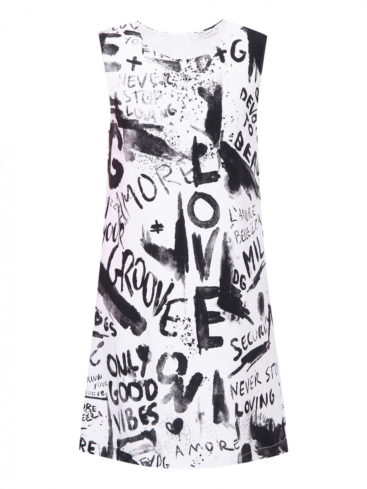 Платье без рукавов с узором Dolce & Gabbana  –  Общий вид  – Цвет:  Узор