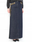 Юбка-макси из денима и шерсти декорированная бисером Alberta Ferretti  –  Модель Верх-Низ