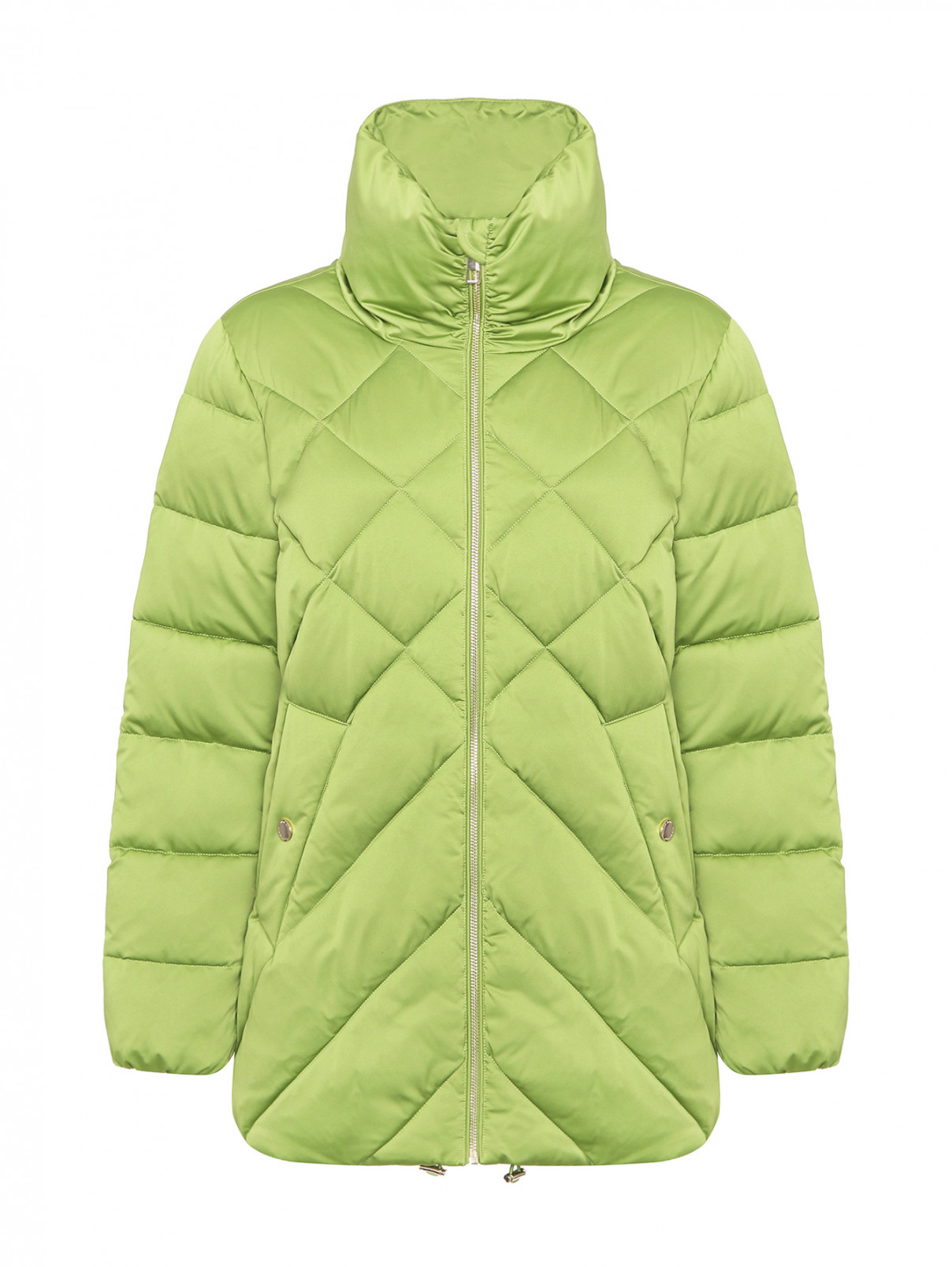 Утепленная стеганая куртка Marina Rinaldi  –  Общий вид  – Цвет:  Зеленый
