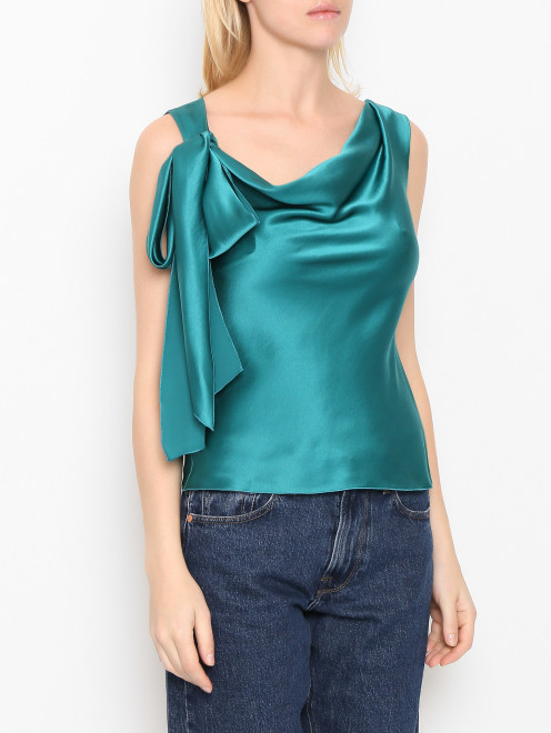 Топ однотонный из шелка Alberta Ferretti - МодельВерхНиз