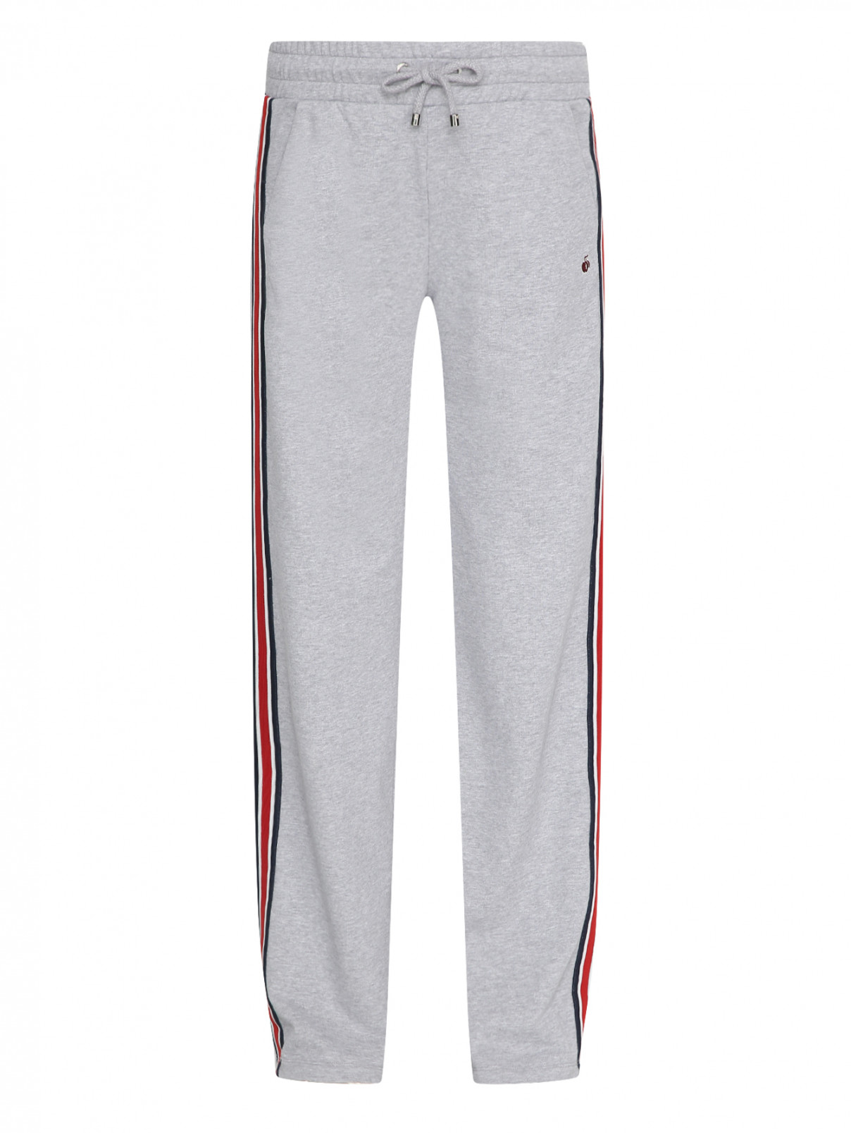 Спортивные брюки из хлопка с лампасами BOSCO  –  Общий вид  – Цвет:  Серый