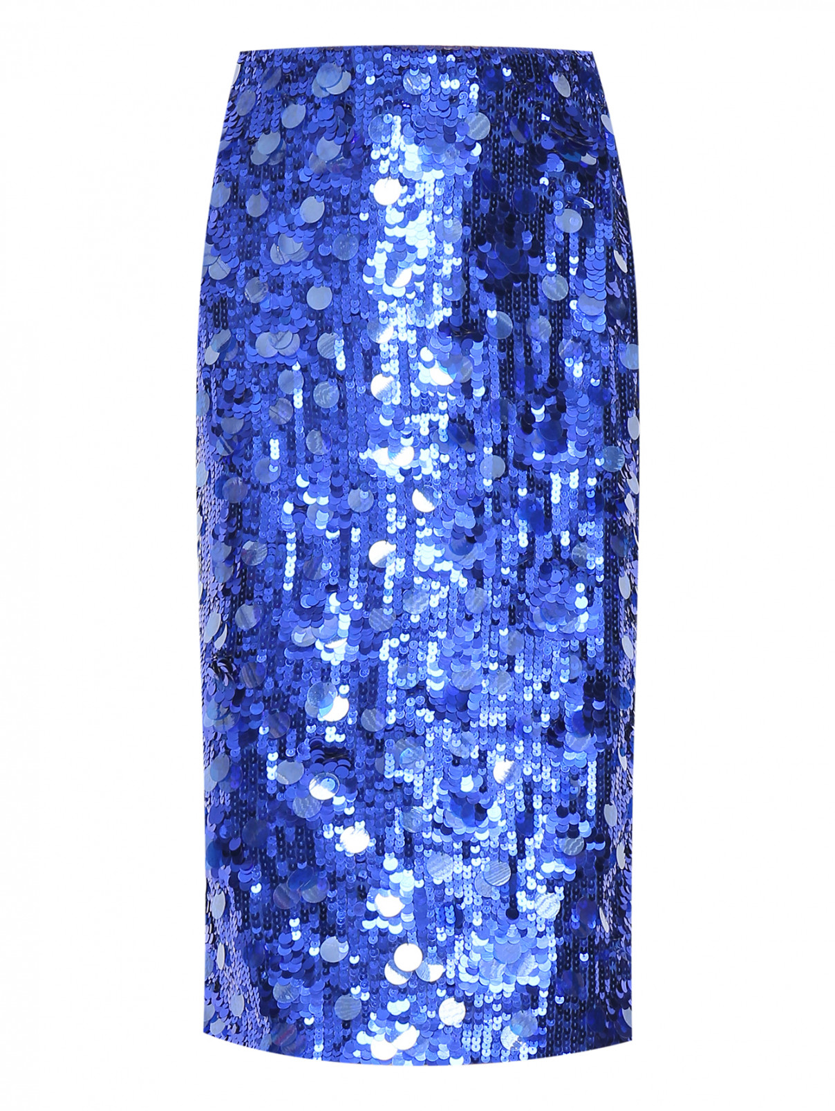 Юбка-карандаш с крупными пайетками P.A.R.O.S.H.  –  Общий вид  – Цвет:  Синий