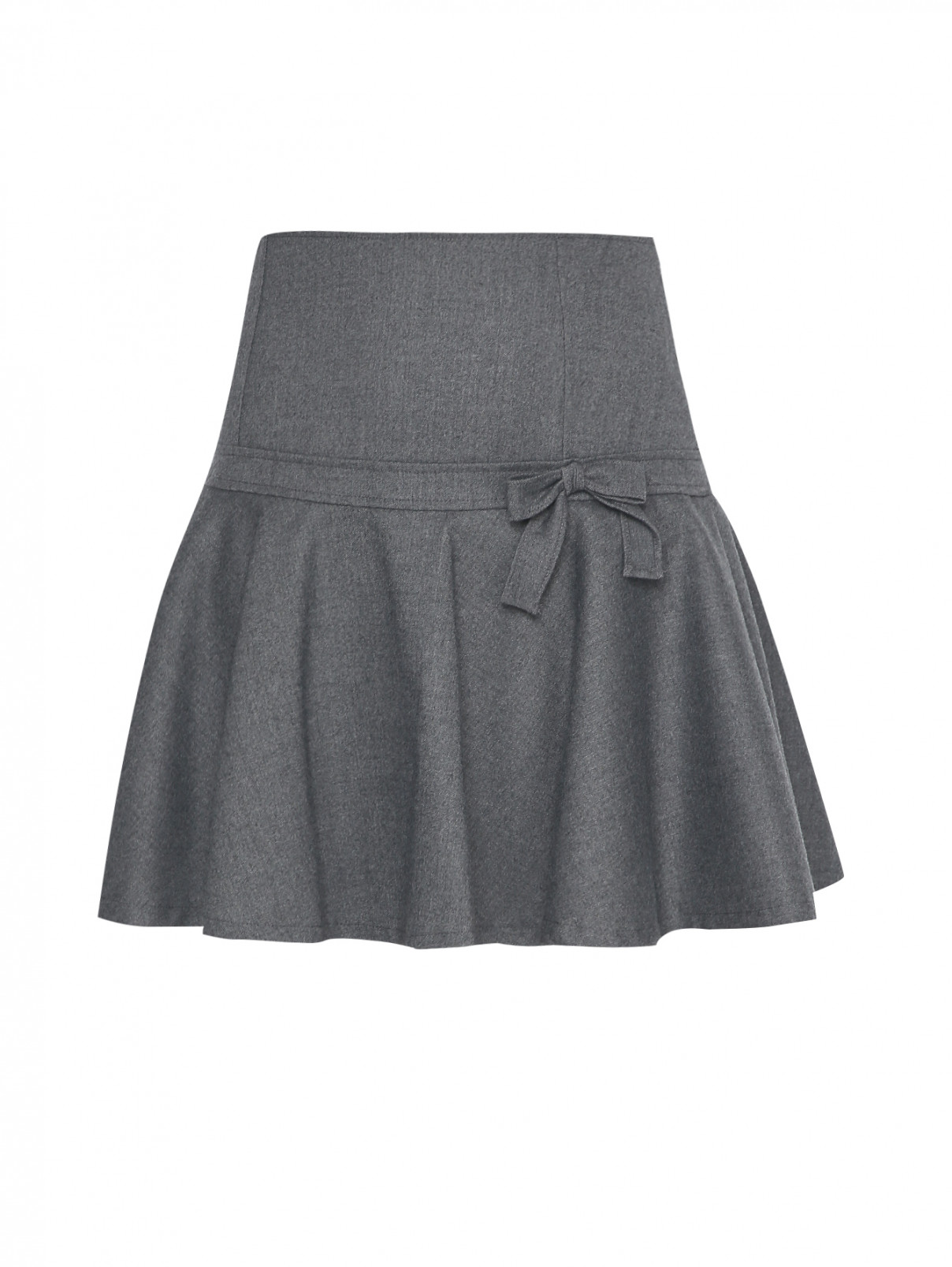 Юбка-мини из шерсти Aletta Couture  –  Общий вид  – Цвет:  Серый