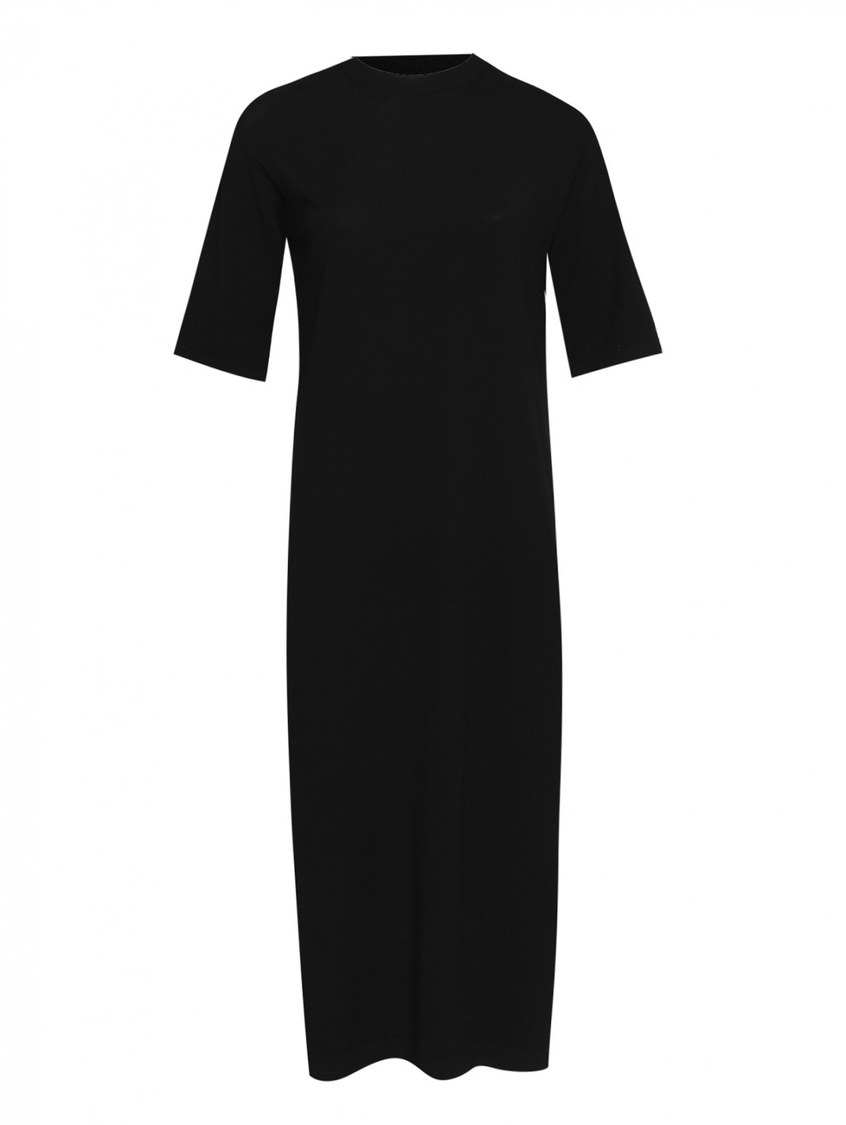 Платье из вискозы однотонное Weekend Max Mara  –  Общий вид  – Цвет:  Черный