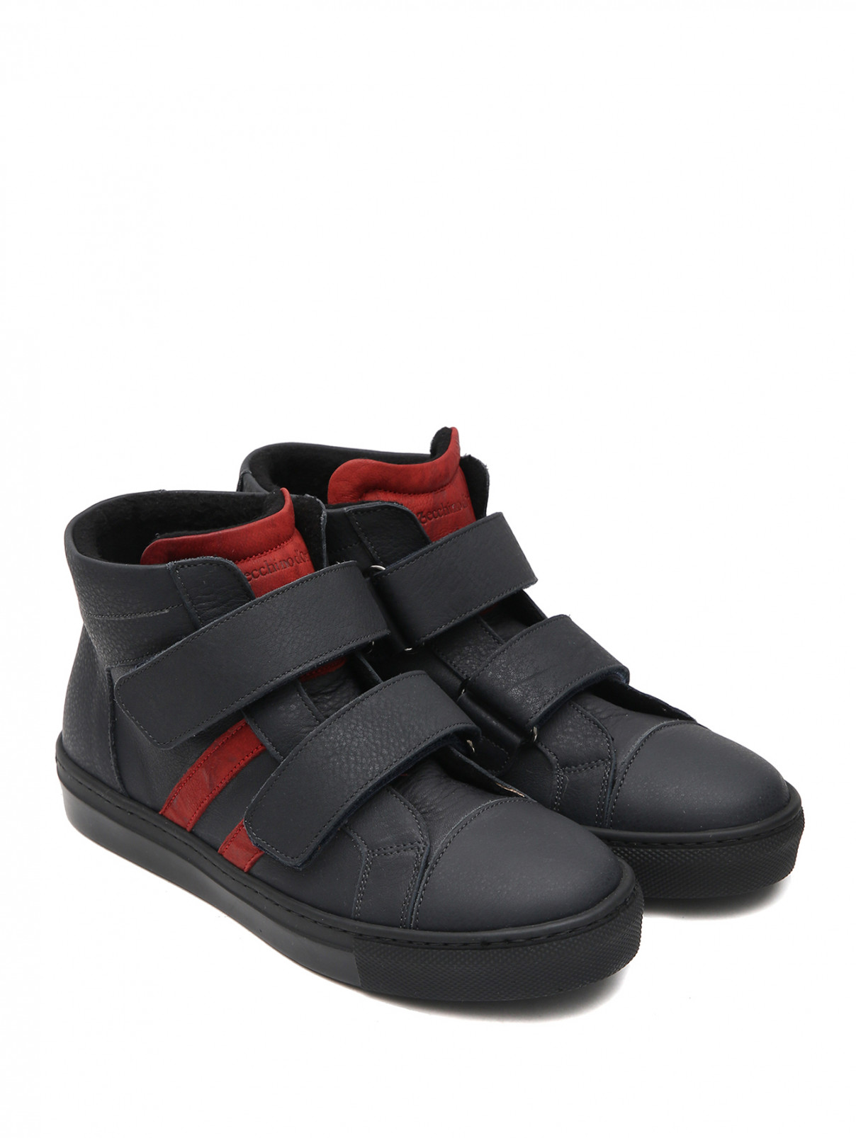 Кожаные ботинки на липучке Zecchino d`Oro  –  Общий вид  – Цвет:  Черный