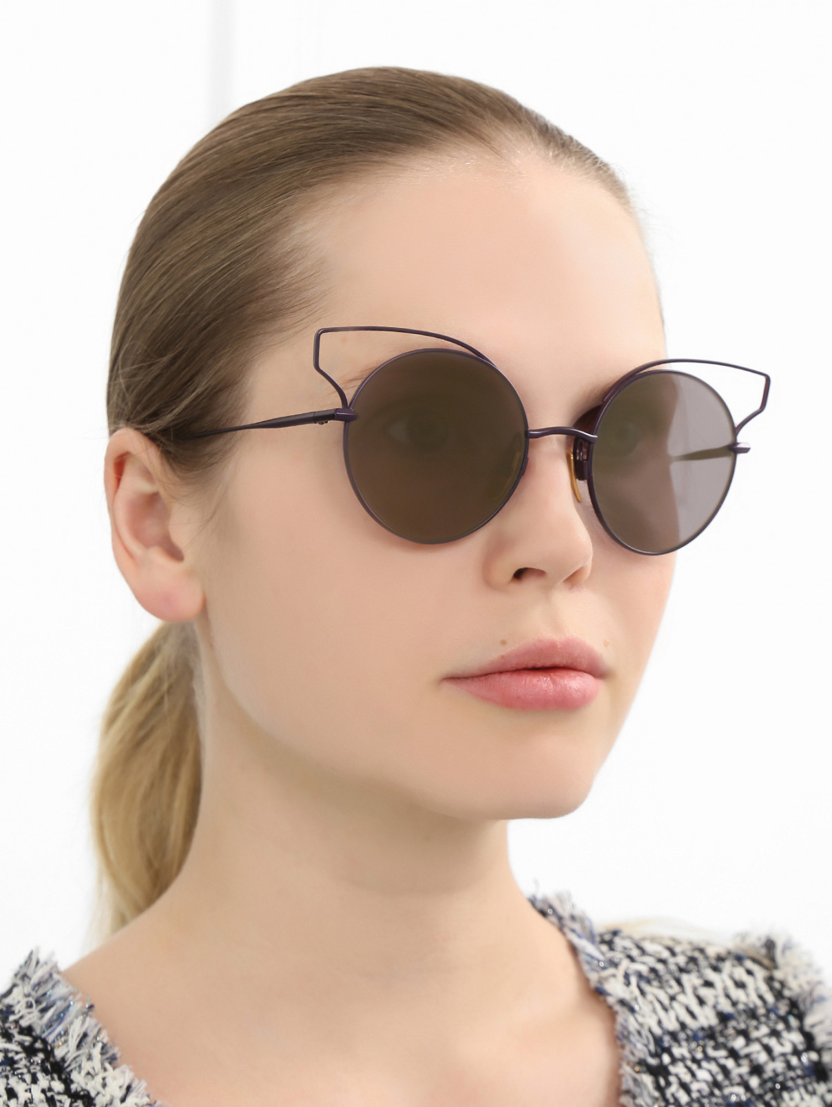 Солнцезащитные очки с металлической оправой Dita  –  Модель Общий вид  – Цвет:  Фиолетовый
