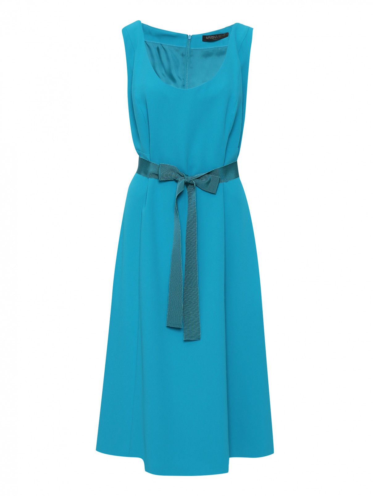 Платье А-силуэта с разрезом Marina Rinaldi  –  Общий вид  – Цвет:  Синий