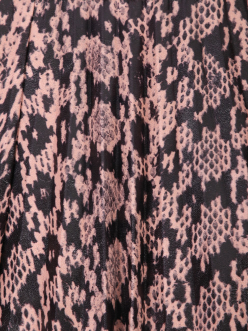 Плиссированная юбка из кожи с узором - Деталь1